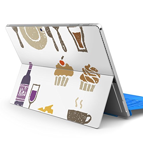 igsticker Surface pro7 (2019) pro6 pro2017 pro4 専用 スキンシール サーフェス ノートブック ノートパソコン カバー ケース フィルム ステッカー アクセサリー 保護 013336 ケーキ ワイン 食べ物
