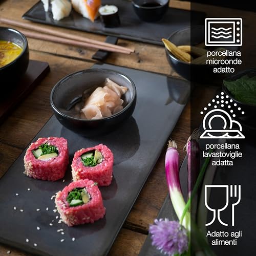 Moritz & Moritz Set Sushi Giapponese - Set Sushi per 4 Persone - 29 Pezzi Set per Servire il Sushi con 3 Piatti per Sushi - 4x Piatti Sushi Giapponesi, Ciotola per Miso, Ciotoline e Bacchette - immagine 4