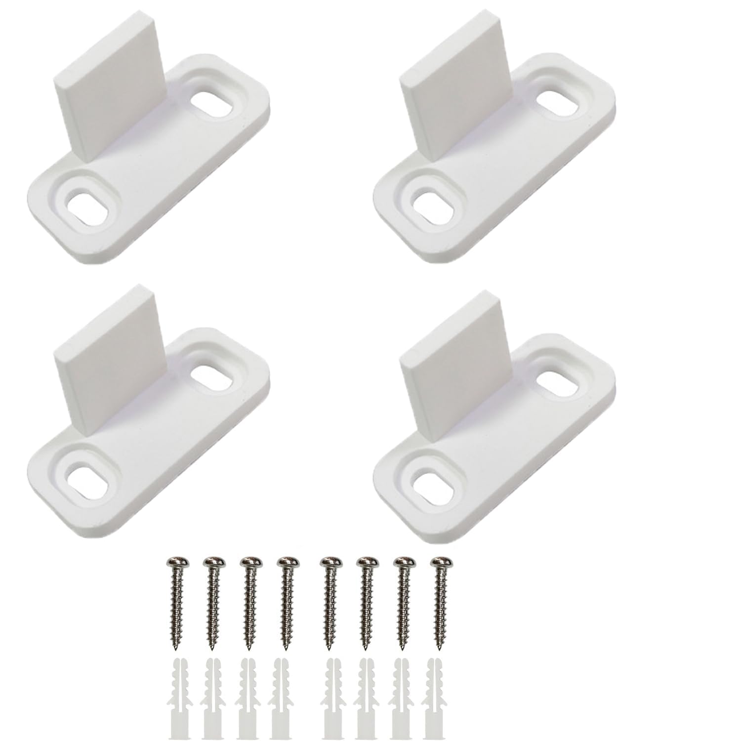 4 Pezzi Bianchi per Porta Scorrevole per Stalla, Fienile Porta Fondo Pavimento Guida, Guida Inferiore Porta a Filo, Guide per Porte Scorrevoli da Fienile, per Porte Scorrevoli a Fessura