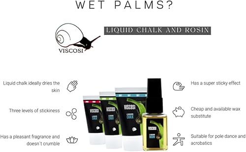 Miniatura 5 de Viscosi - Tiza líquida (duro) de 1.4 fl oz, paquete de 2 (1 oz+1 onza), agarre de poste de alta calidad para baile de poste, sedas aéreas, escalada,