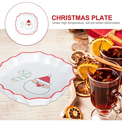 YARNOW Kerst keramische plaat Santa Cookie plaat schattige keramische plaat keramische steak plaat tafelblad diner… - Afbeelding 8