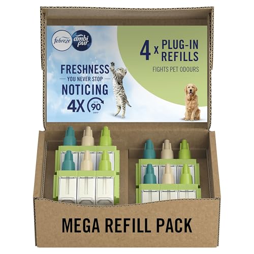 Febreze 3Volution air freshener plug in refill pet 4x20ml 3 alternating scents to fight odours