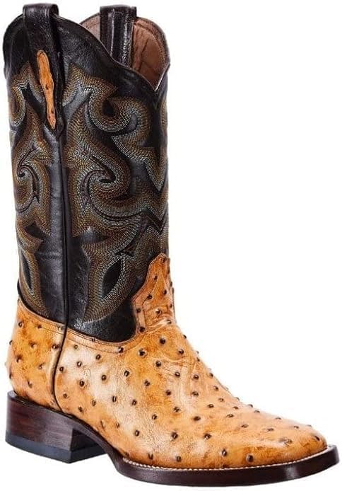 Joe Boots Western Boots For Men Ostrich Print Leather 701