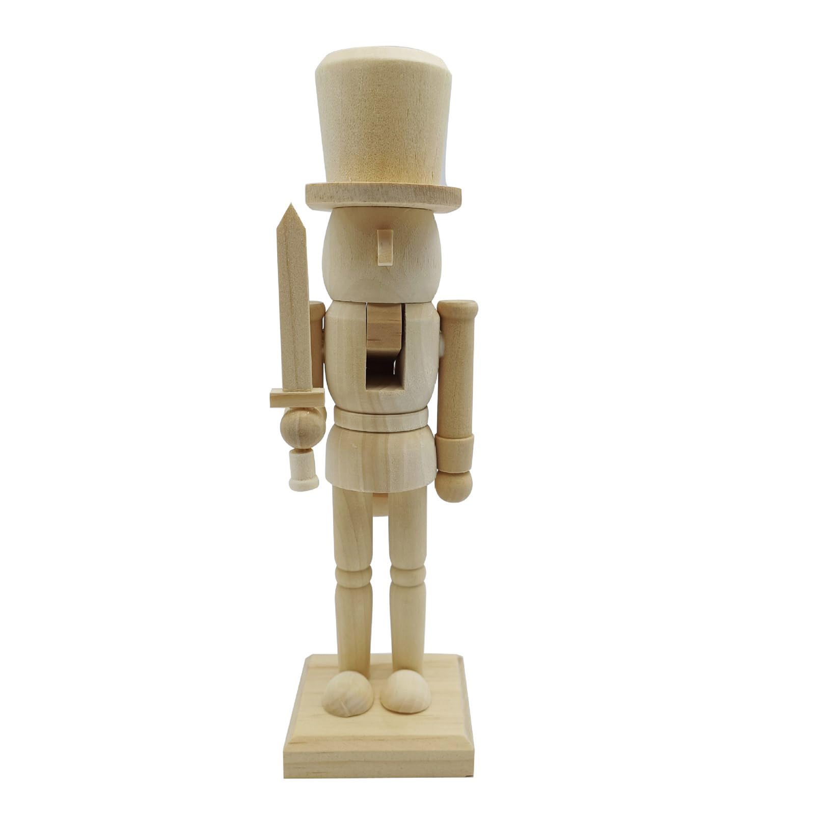 Tsophreniq 25.5cm Christmas Nutcrackers King Soldier Wood Unfinished Nutcrackers Figurine Painting Craft Unpainted Puppet Ornament Wood Soldiers Statue Painting Craft