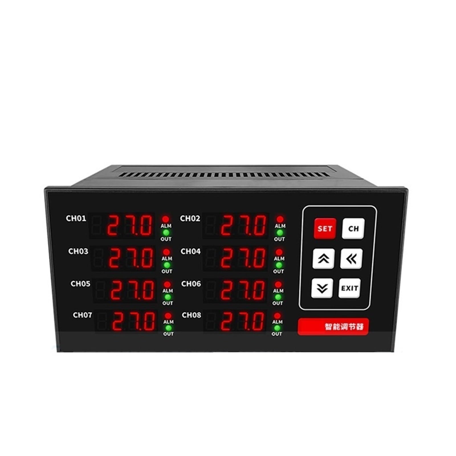 PT1000 8 Canales termostato medidor de visualización de Temperatura Instrumento Salida de relé Salida SSR Controlador de Temperatura RS485(SSR out Add RS485)