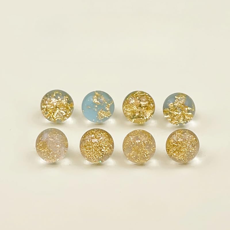 bottoni, Bottoni Con Perle In Resina Gambo Da 10 Mm In Lamina D'Oro, Confezione 50 Multicolori for La Lavorazione Di Stoffe(Pink)