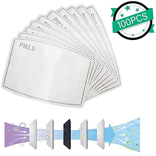 PM2.5Mask Activated Carbon Filter Replaceable Anti Haze Filter Paper (100Pcs)