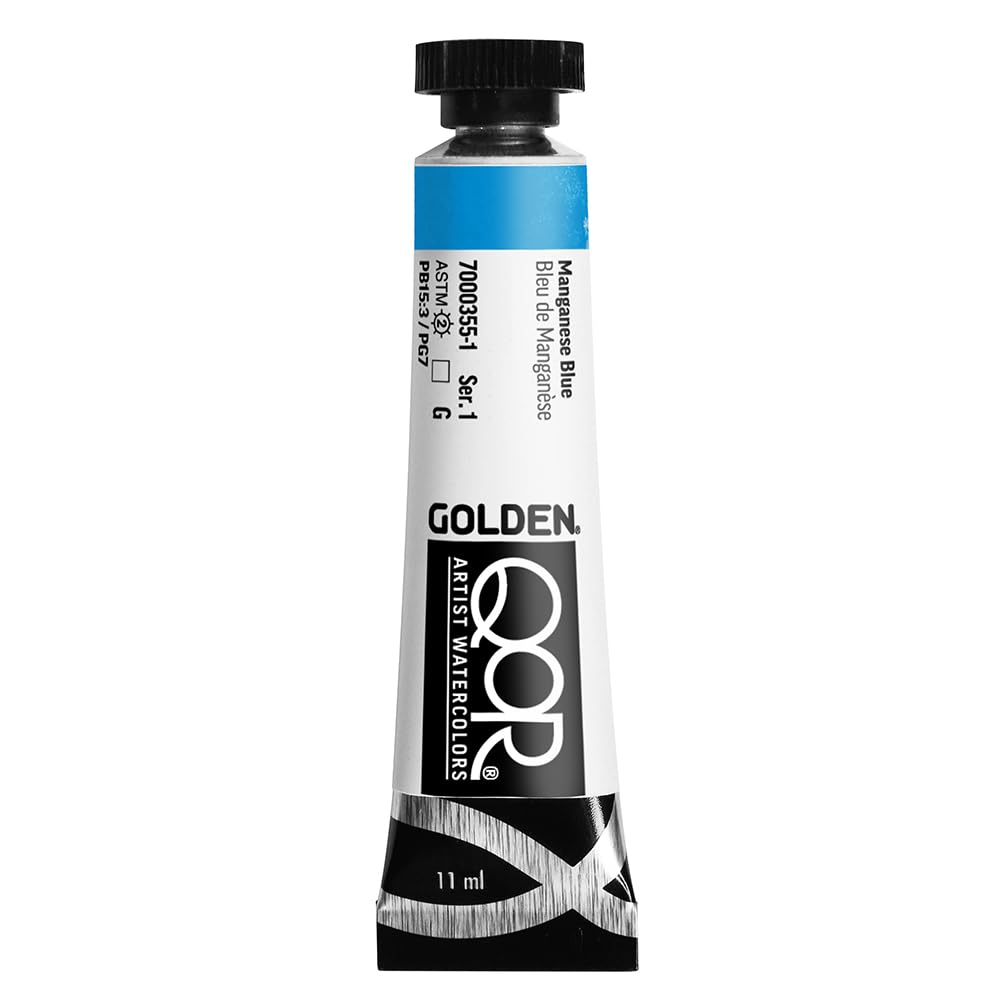 Golden Artist Colors QoR Watercolor, 11ml Tube, Manganese Blue