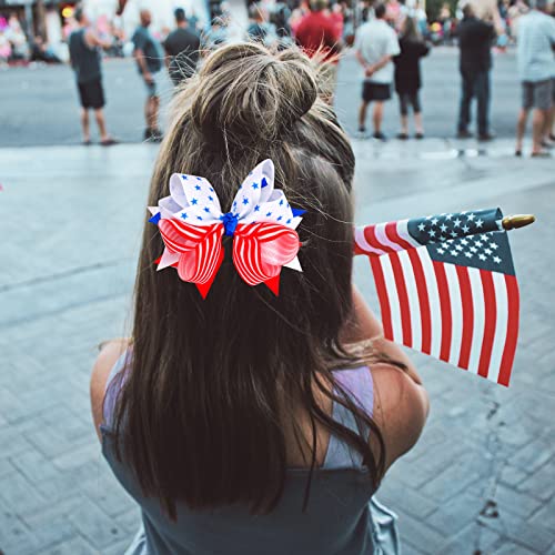 Pinzas para cabello con moño patriótico USA para niñas miniatura 5