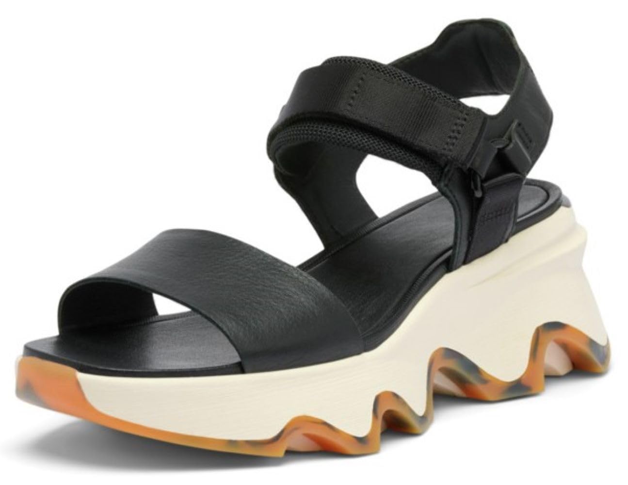 Sorel Kinetic Impact Sandali alti da donna con cinturino a Y, Gesso nero, 41 EU