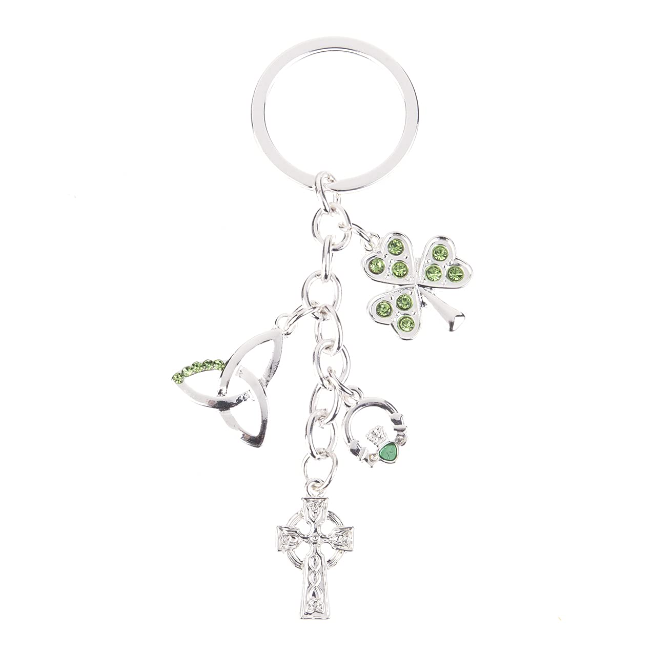Eurostick Irish Multi Keyring Keychain Ireland Belfast Bagcharm (Multi Irish Trinity Knot, Shamrock, Claddagh, Celtic Cross)