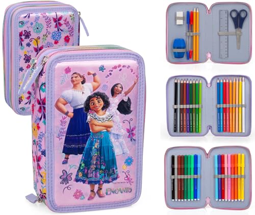 Miniatura 9 de Julian Ross Encanto Estuche Triple Relleno, Plumier Triple, 44 Accesorios Escolares, 20 Centímetros, Mirabel, Isabela