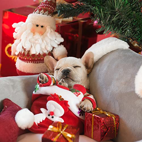 Image of CuteBone Small Dogs Christmas Outfit Soft Puppy Onesies Pjs Dog Pajamas Pet Coat Cat Apparel Comfy Doggie Jumpsuit Bodysuit for All Seasons