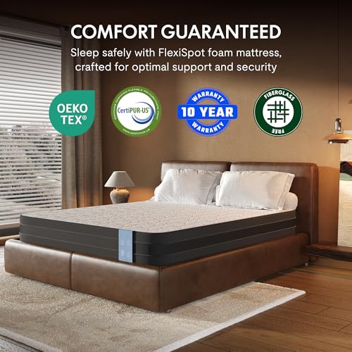 Image of FLEXISPOT S2E-PRO Adjustable Bed Frame Base Queen with 10-Inch Cooling Gel Memory Foam Mattress, Head and Foot Incline, Zero Gravity, One-Touch Flat, 2 Memory Settings, Wireless Remote, Flashlight