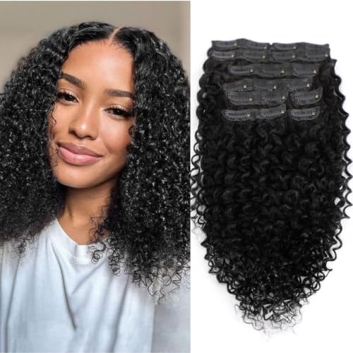Curly Clip In Extension Human Hair 3C 4A Kinky Curly Clip Ins