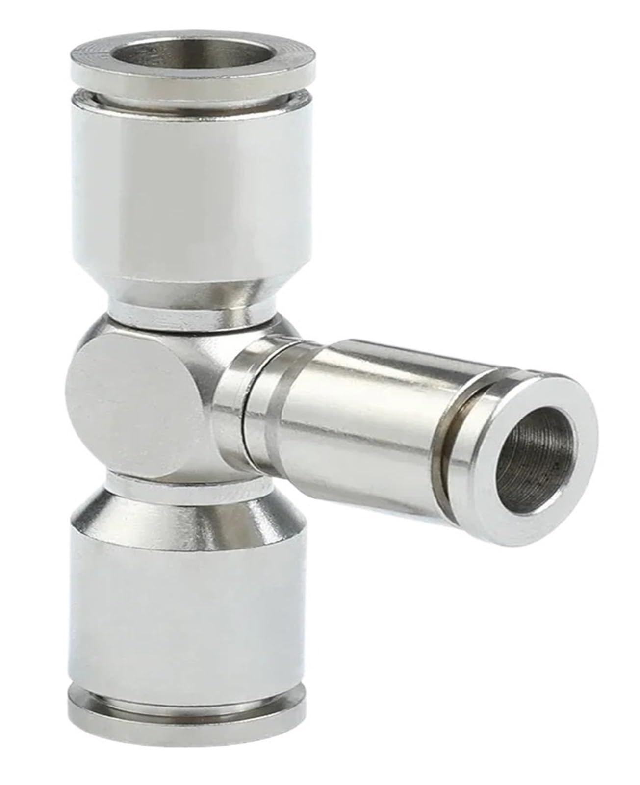 1/5/10 szt. Pneumatyczne mosiężne złączki rurowe wciskane pneumatyczne złączki łączące trójnik T PE 4 6 8 10 12 4 mm 6 mm 8 mm 10 mm 12 mm zestaw (6 mm (otwór zewnętrzny), 5 szt.)