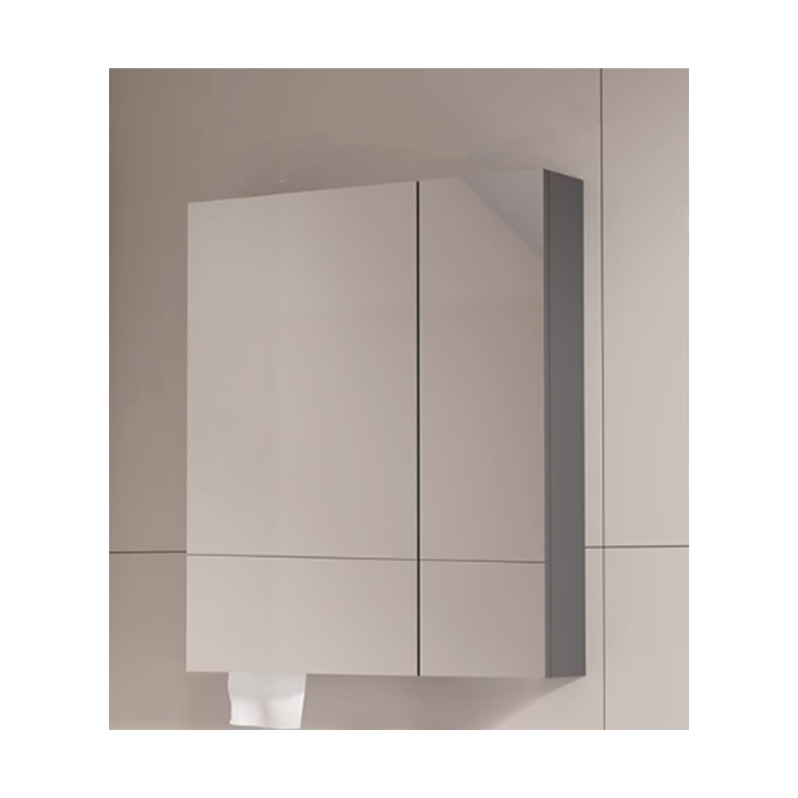FGXHHS Wall-Mounted Cabinet with Adjustable Shelves & Mirrored Doors - Gray Storage Cupboard (70cm/27.5in) for nized Space