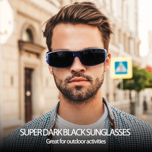 SIPHEW Super Dark Fit Over Sunglasses for Men Women, Polarized Wrap Around Sun Glasses, CAT.4 Lenses with UV400 Protection3