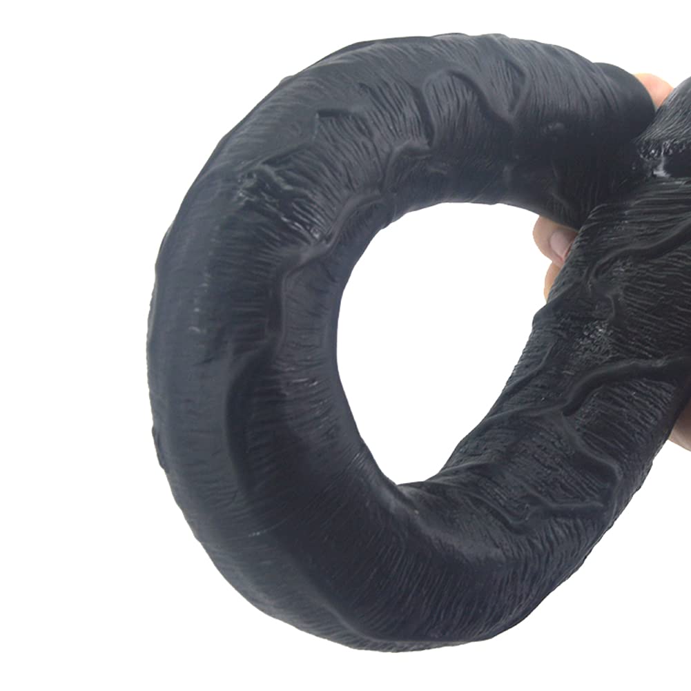 SXOVO Doppio Dildo, Realistico e Flessibile Replica del Pene Giocattolo del Sesso Dong in PVC per Donne Lesbiche Omosessuali (46 cm)