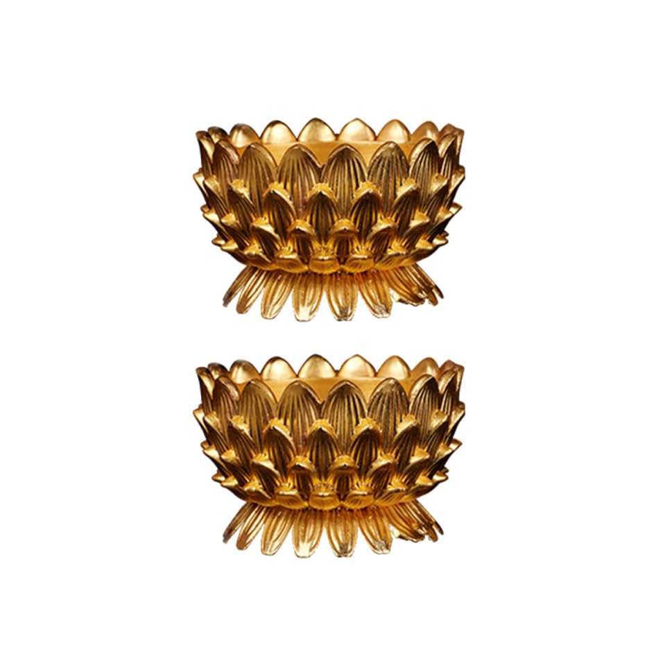 Porte-bougies votives lotus doré lot de 6 pour stabiliser et sécuriser vos bougies
