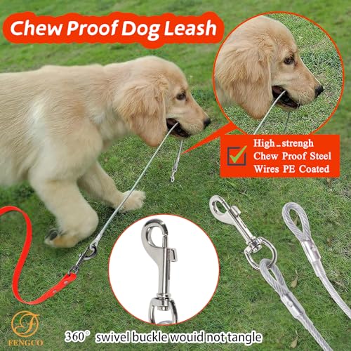 Wasserdicht Schleppleine für Hunde,mit Chew Proof Tie-Out Leinen,Wasserdicht Trainingsleine für Hunde(Orange,3m)