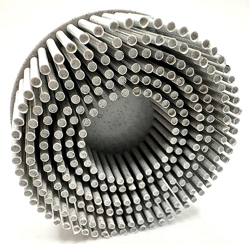 Image of 10 Pack 2 inch 120 Grit White R-Type Bristle Disc | Ceramic-Aluminum Oxide Abrasive Bristle Disc with Quick Change Roll Lock | Pack of 10 | White