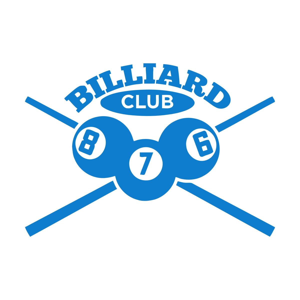 Billiards Club Cue Balls Poolroom Wall Decals PVC 36x52.4cm Equipped with Transfer Film kit Small Blue โ image 1