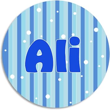 Ali - Circle Sticker Decal 3 Inch - Water Bottle School Name Tag Label
