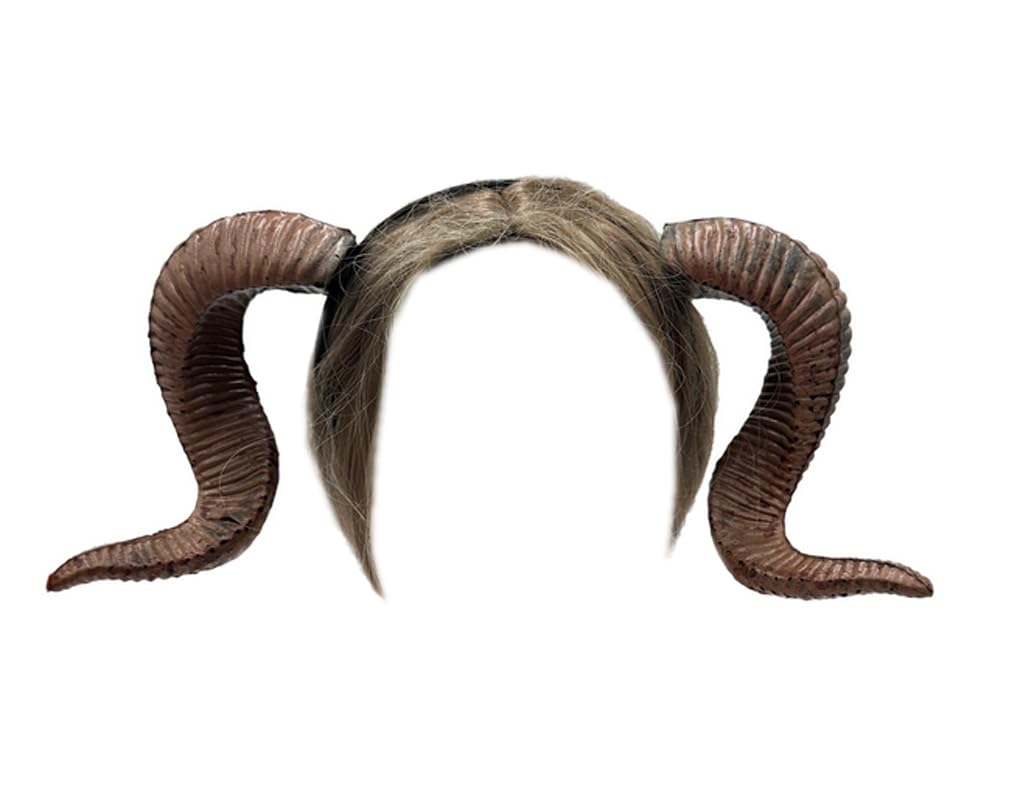 OhMill Adult Halloween Costume Animal Headwear Ram Horn Headband Sheep Goat Horn Role Play Headpiece Cosplay Dress Up