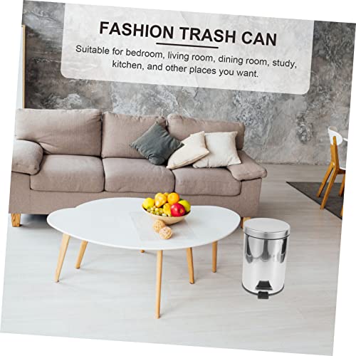 Caneca de basura rectangular de acero inoxidable con pedal miniatura 4