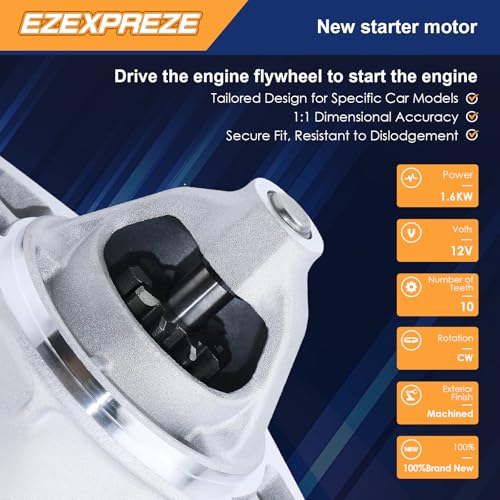 Image of Ezexpreze 17841 New Starter Fit for 2003-2008 Toyota Corolla Matrix Pontiac Vibe 1.8 L4 2003 2004 2005 2006 2007 2008 28100-0D080 428000-0340 28100-22090 428000-1310 88969483 2810022090 4280001311
