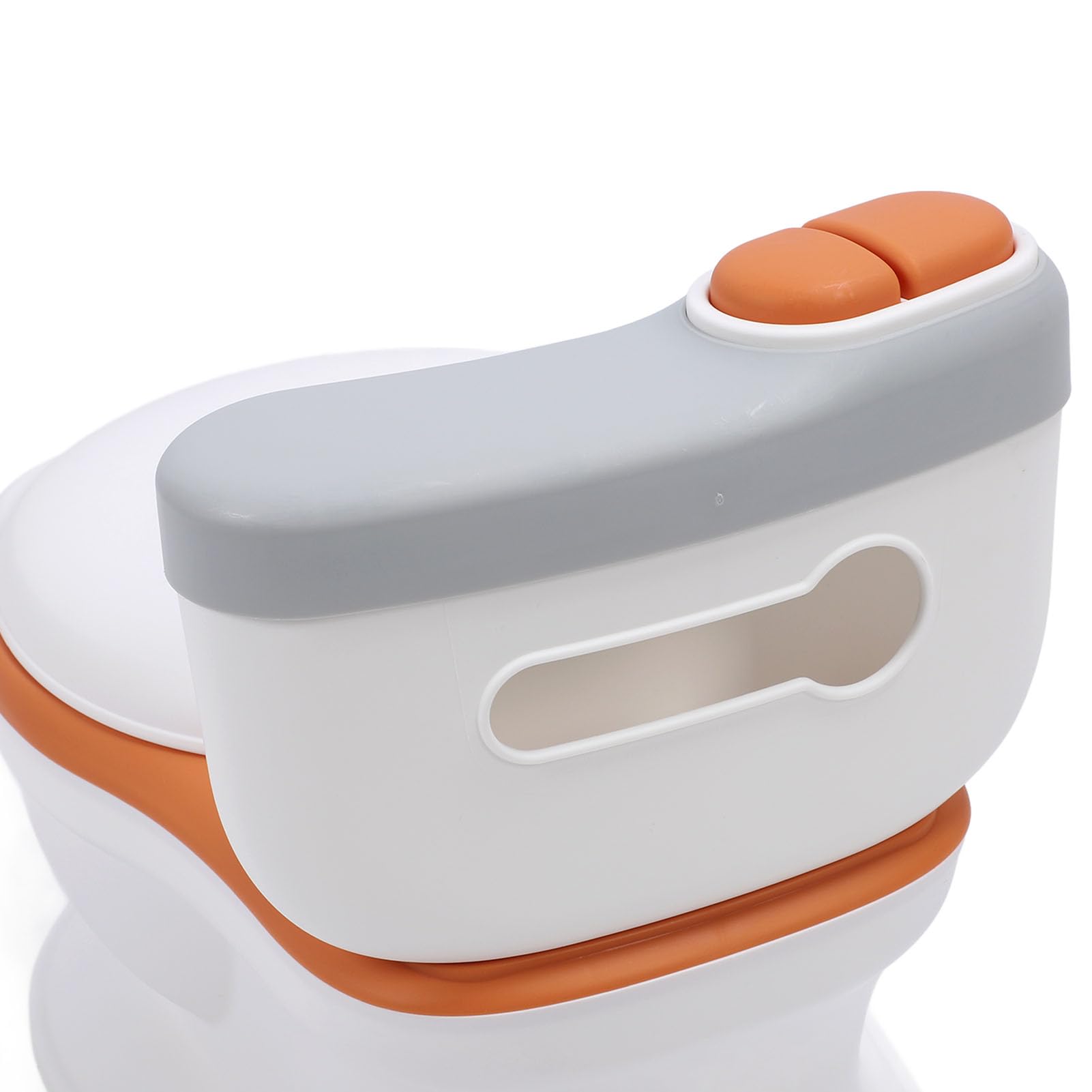 Toilette Realistica per Imparare a Usare il Vasino, Pulsanti e Suoni di Scarico, Design Portatile con Dispenser di Fazzoletti, Base Antiscivolo per Bambini Dai 18 Mesi in su