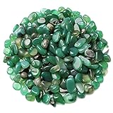 1.1 Lb (500 g) Green Agate Pebble Crystal Stone Irregular Quartz Decorative Rocks Gemstone Crushed Pieces Tumbled Stone Chips for Jewelry Making/Handwork Craft/Home Decoration