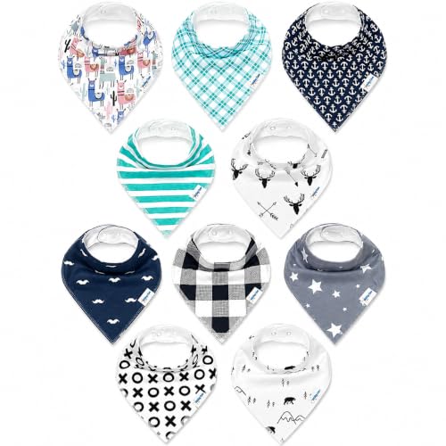Image of KiddyStar Premium Organic Cotton Bibs for Drooling & Teething Babies