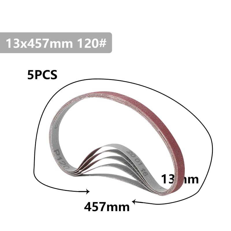 5 szt. 13 x 457 mm Pasy ścierne Taśma ścierna 40/60/80/120 do polerowania drewna i miękkiego metalu(5pcs Grit 120)