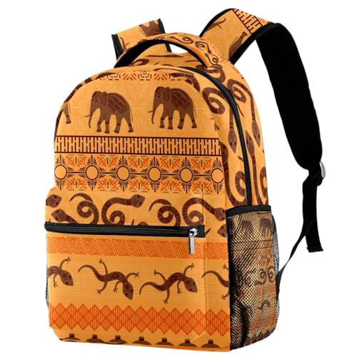 Sac à dos d'école filles garçons motif animaux africains multicolore