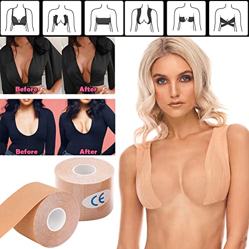 Rumexeng 26Pcs Boobytape For Breast Lift, Boob Tape Petal Backless Nipple Cover Set, Bob Tape For Large Breasts A-E Cup, Breast Tape With Silicone Breast Petals #TOP1