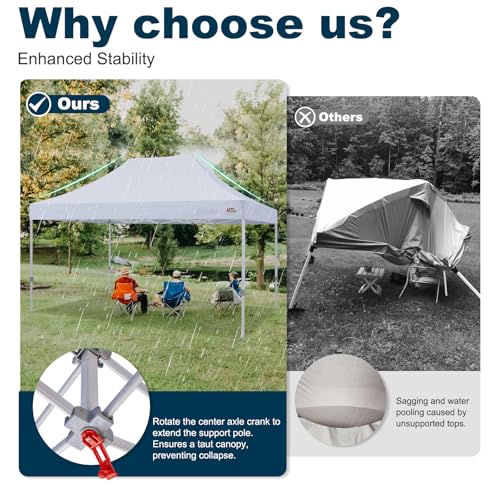 Image of MASTERCANOPY 10x15 Heavy Duty Pop Up Canopy Tent with Roller Bag(White)