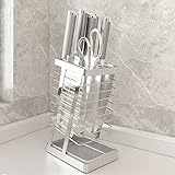 Stainless Steel Knife Block without knives,Knife Holder for Kitchen Counter, Kitchen Knife Organizer Stand