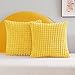 Deconovo 2er Set Kissenüberwurf Kissenbezug Kissenhülle Zierkissen Moderne Couchkissenbezug Körnig Granulat, 50x50 cm, Gelb