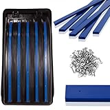 Blulu 6 PC Snow Sled Runner Kit, Ice Fishing Sled with 48 Set Screws & Nuts for Extends The Life, Wear Bar Kit for Winter Sports Outdoor Reduce Friction and Drag(48.5 x 1 x 3/8 Inch,Blue)