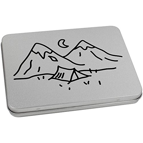 Azeeda 170mm 'Camping' Metal Hinged Tin/Storage Box (TT00081324)