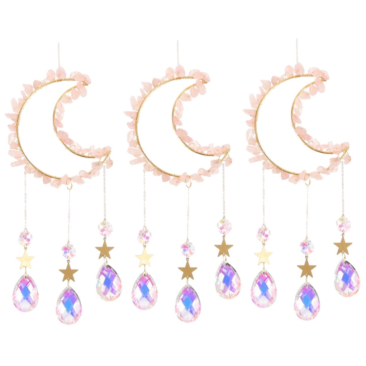 Mipcase 3pezzi Pendente Decorativo Appeso Acchiappasole Forma e Stelle Per Decorazione Casa e Regali Natale