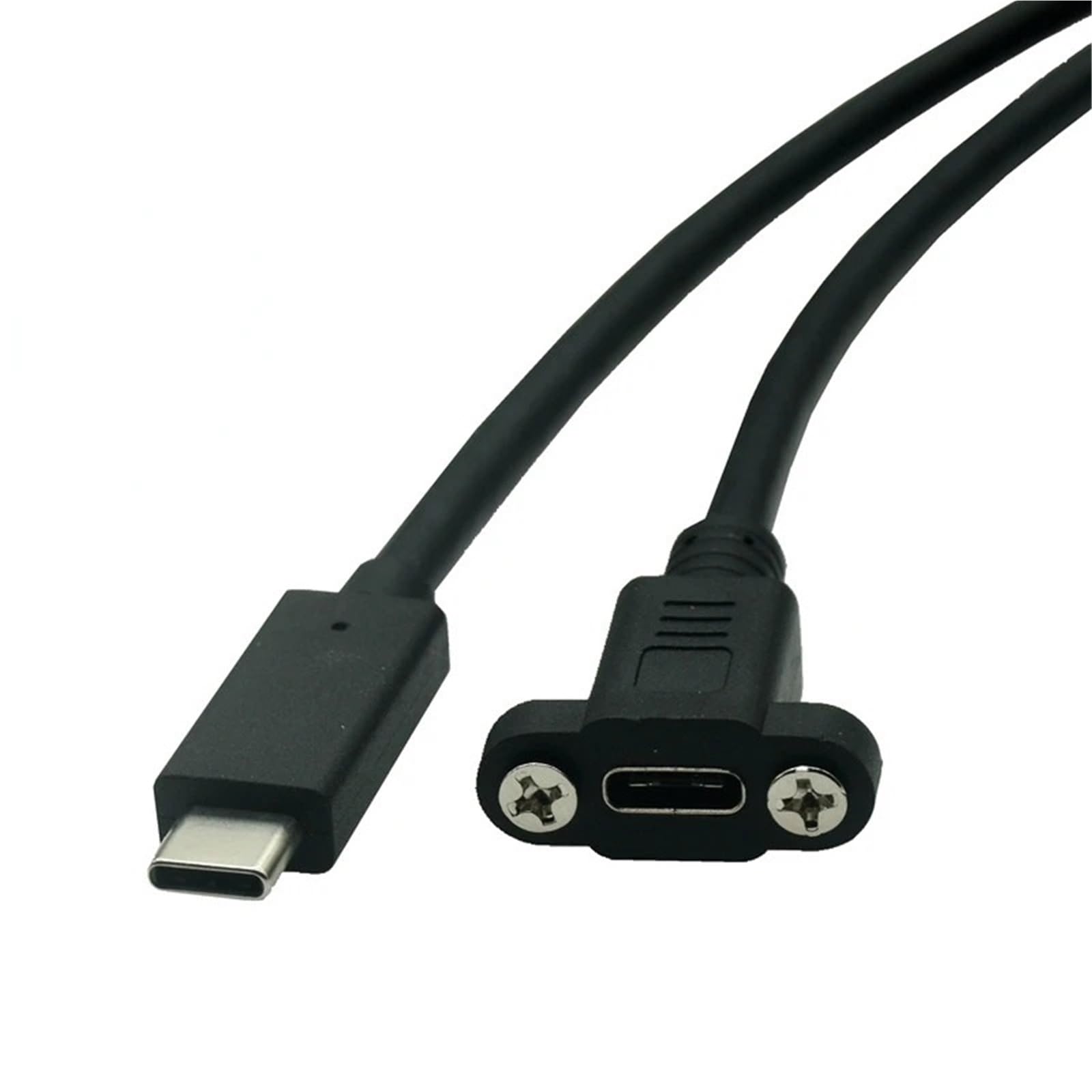 Przedłużacz USB typu C Kabel do transmisji danych USB 3.1 USB-C Złącze przedłużacza męskiego do żeńskiego z ekranowanym panelem śrubowym(1 m, USB 3.1 Type-c)
