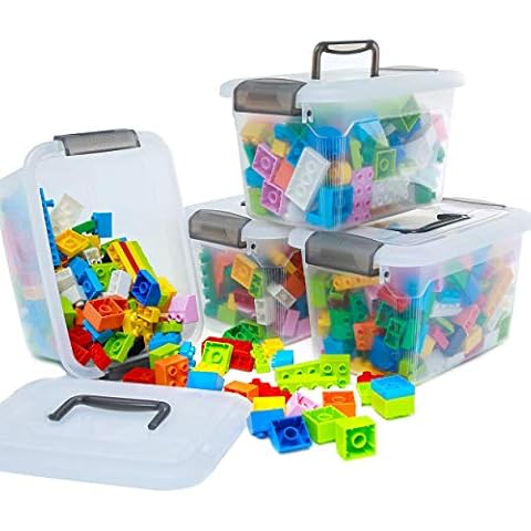 Citylife 4-Pack Clear Plastic Storage Boxes Cover