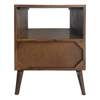 REGAL w21abh ダークブラウン　25cm Amazon.com: Mid-Century Modern Nightstand with Drawer, 24H x