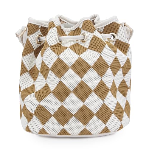 Image of Caprese Checker Sling Bag for Women (Medium, Cream)