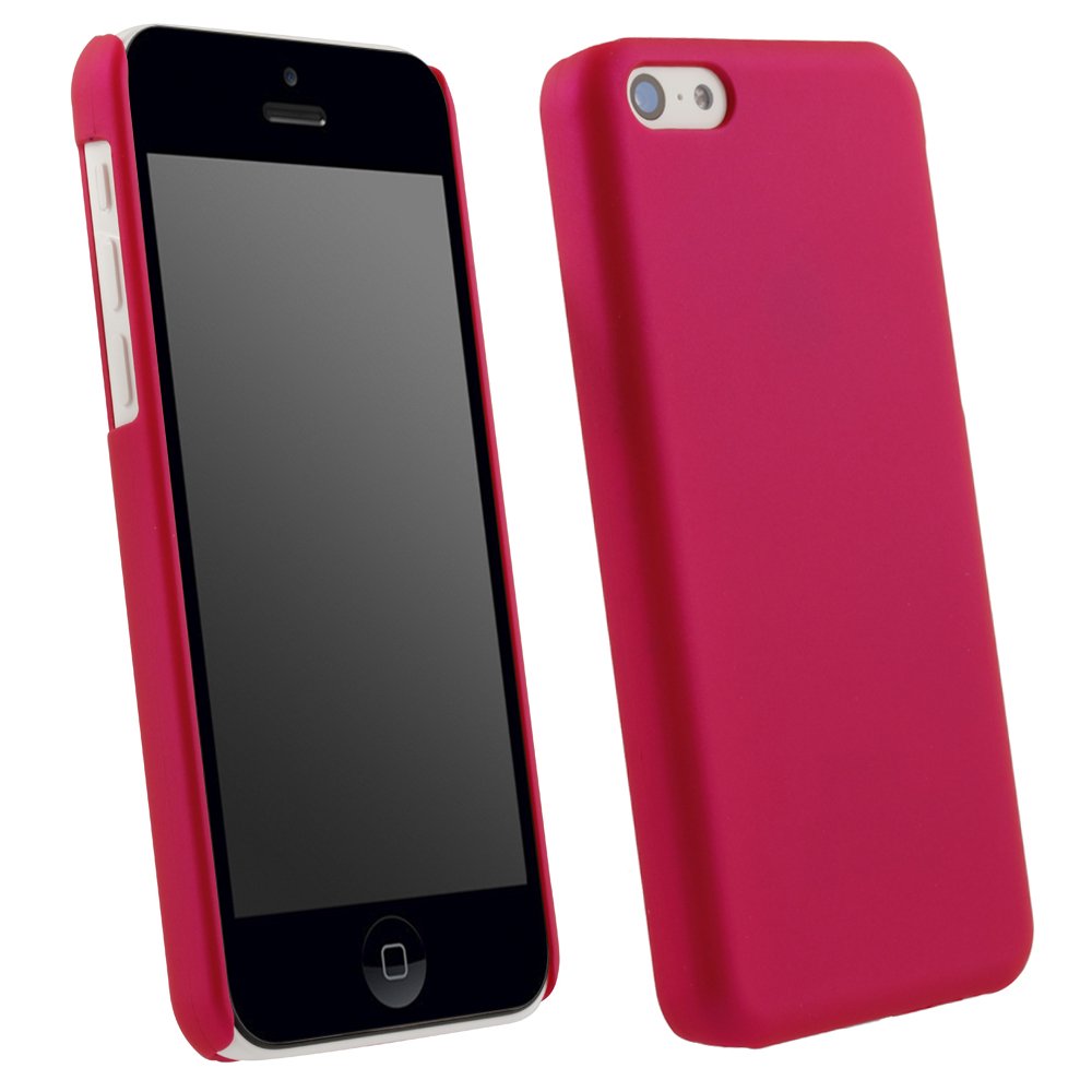 Pink Rubberized Protective Shield compatible with Apple iPhone 5c