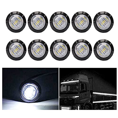 Lot De 2 Feux De Position Latéraux LED 12V/24V - Pour Camions, Remorques, Couleur Rouge/blanc/jaune