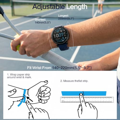 Image of 22mm Soft Silicone Watch Straps Compatible with Huawei Watch GT 6 Pro /6 /5 /4 /3 /2, 22mm Quick Release Sport Band with Ventilated Holes, Compatible with Amazfit Active Max Strap